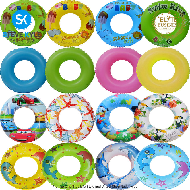 Inflatable Summer Random Design Swim Ring Floater for Kids and Adult Boys and Girls