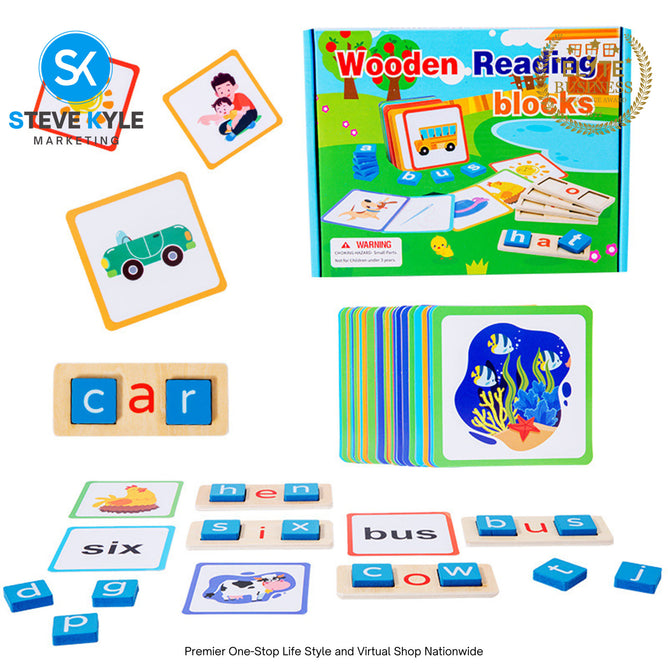 Wooden Short Vowel Reading Letters Sorting Spelling Games Sight Words Learning Flashcards Best Gift