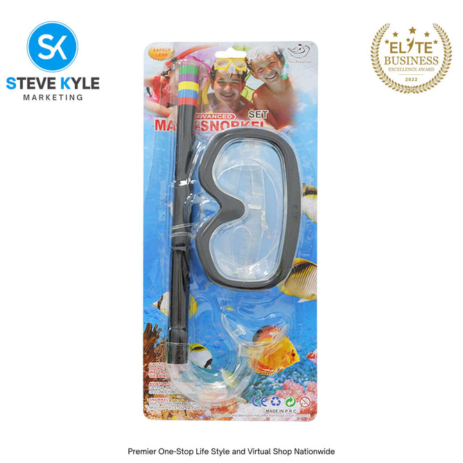 Large Frame Snorkeling Mask Goggles Dive Sticks Adjustable Swim Set Suitable for Kids & Adult