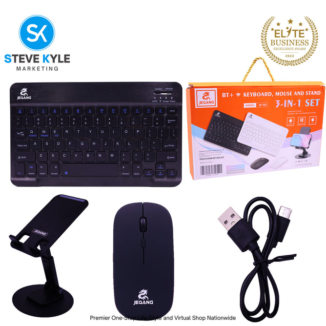 Mini Wireless Bluetooth Keyboard with Mouse and Phone Stand  For Tablet Universal For Apple/Android/Windows