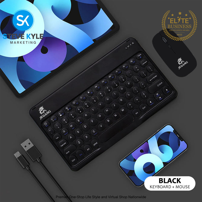 Slim Rechargeable Bluetooth Keyboard with Bluetooth Mouse set