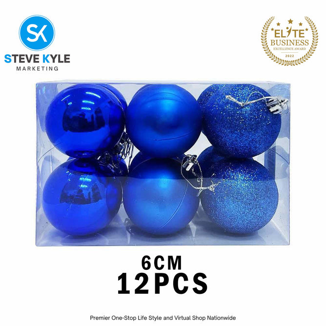 (6CM) 6PCS/12PCS Christmas Ball Set Atmosphere Pendant Decorations