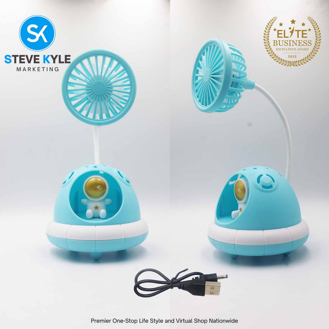 Cute Mini Rechargeable Projection Handheld Desk Fan for Kids Perfect Gift