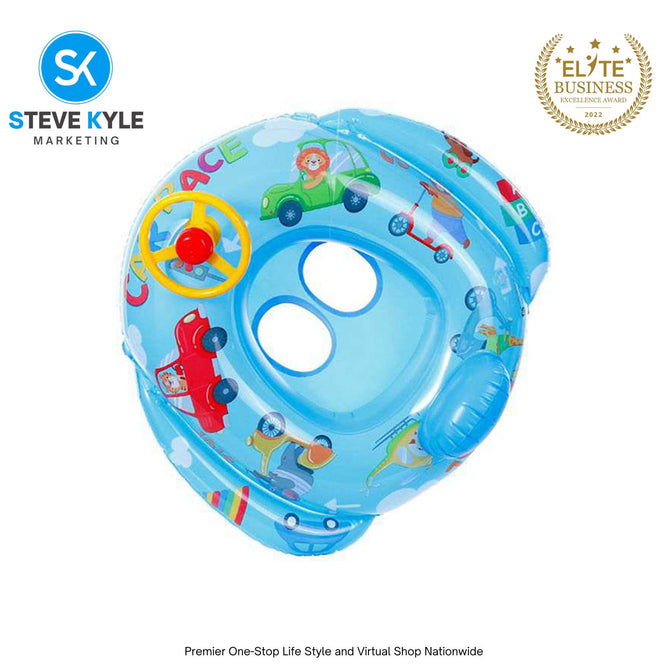 Inflatable Summer Swimming Ring Seat with Steering for Kids