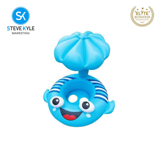 Inflatable Summer Mushroom Fish Shaped Safety Floater Boat for Baby & Kids