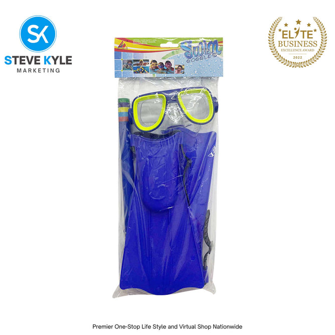 Kids Summer Swimming Diving Snorkel Tube Fins Set