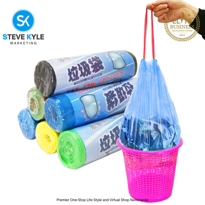 Drawstring Handles Household Disposable Garbage Bag Trash Bags
