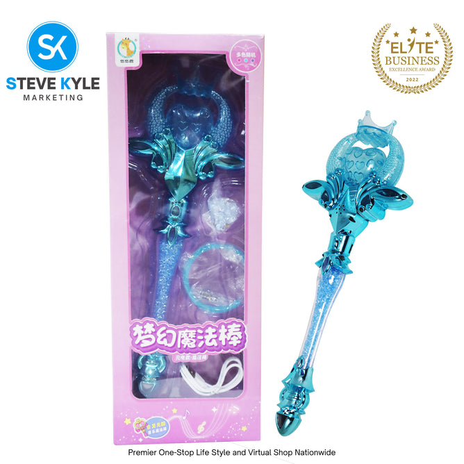 Rechargeble Fairy Tale Lights Sound Magic Wand with Box Pretend Toy Set