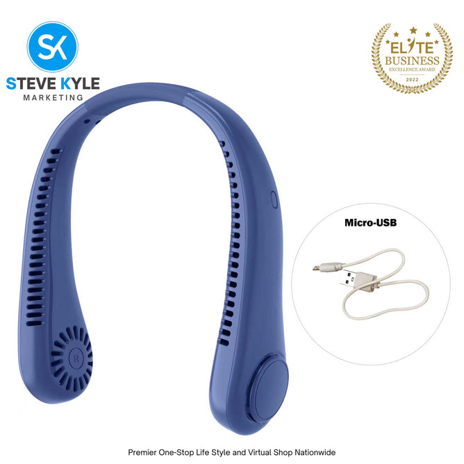 Rechargeable Portable Bladeless Neck Hanging Fan Built in 4000 mAh Battery Air Cooling Fan