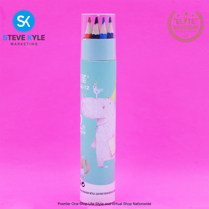 12 Colors Creative Stationery Color Pencil Best Gift for Kids Draw with Colorful Design with Box