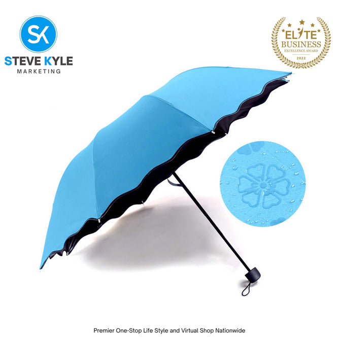 Magic Folding Sun Rain Windproof Flowering Umbrella cover UV Protection