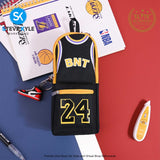 Basketball Pencil Case Ball Shirt Study Pouch Holder Bag with 2 Compartments Portable Vertical Color