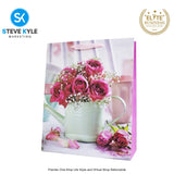 Valentines Day Gift Bag Love Bear - Floral Design Couple Gift Packaging Bag Paper Bag