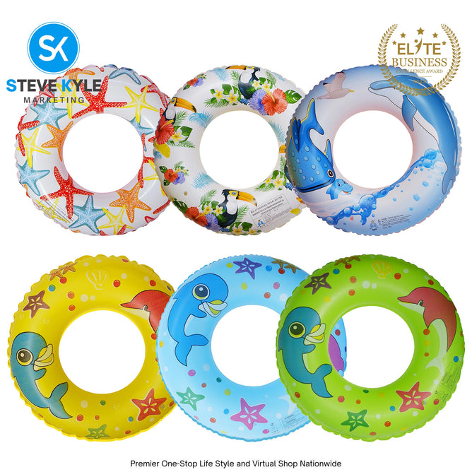 20 Inches Inflatable Cartoon Character Swim Ring Floater for Kids Boys and Girls