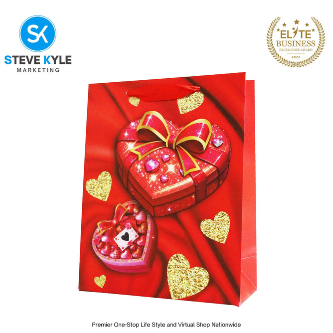 Valentines Day Gift Bag Love Bear - Floral Design Couple Gift Packaging Bag Paper Bag