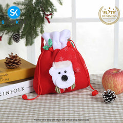 Creative Christmas Gift Candy Bag Cute Christmas Basket Knitted Dolls Santa Claus