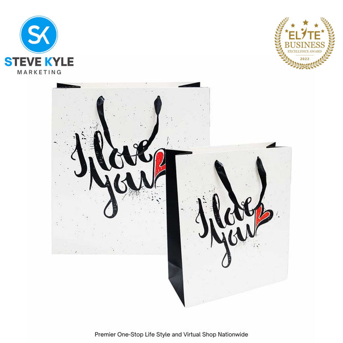 Valentines Day Gift Bag Love Bear - Floral Design Couple Gift Packaging Bag Paper Bag