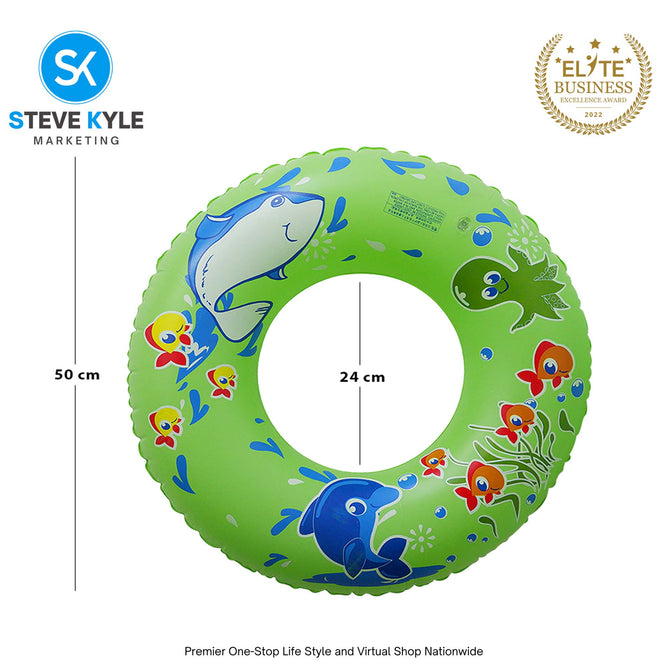 22 Inches Inflatable Cartoon Character Swim Ring Floater for Kids Boys and Girls