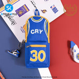 Basketball Pencil Case Ball Shirt Study Pouch Holder Bag with 2 Compartments Portable Vertical Color