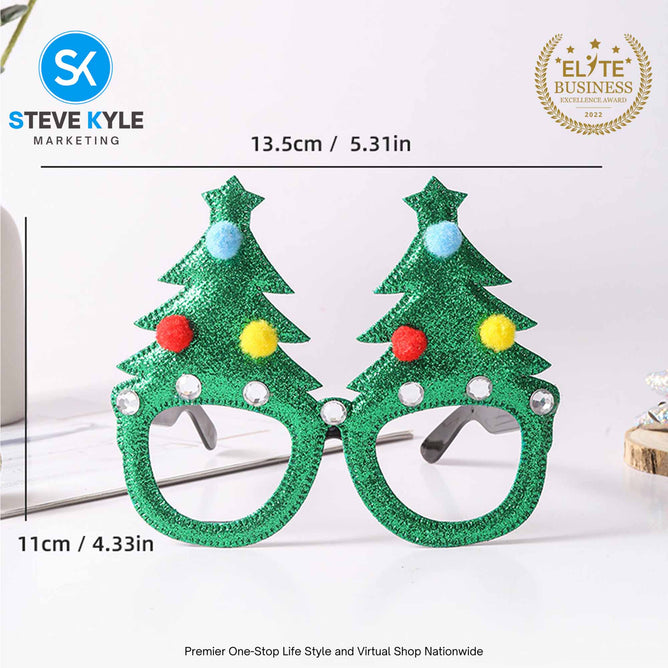 Steve Kyle Merry Christmas Glasses Frame Eyeglasses Party Decoration Photo Booth Props