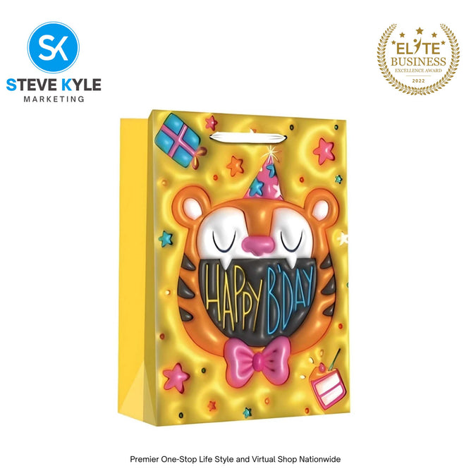 Birthday Gift Bag Happy Birthday Gift Packaging Bag Cartoon Handbag Thickened Flat Pocket