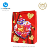 Valentines Day Gift Bag Love Bear - Floral Design Couple Gift Packaging Bag Paper Bag