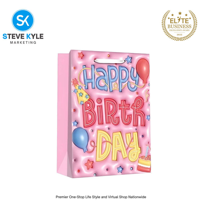 Birthday Gift Bag Happy Birthday Gift Packaging Bag Cartoon Handbag Thickened Flat Pocket