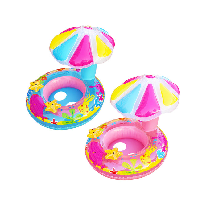 Inflatable PVC Summer Swimming Ring Mushroom Sunshade for Kids