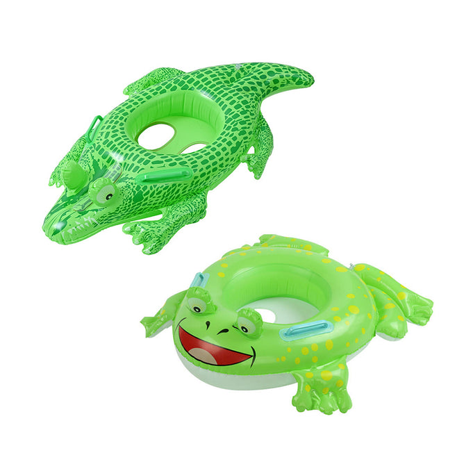 Portable Summer Inflatable Animal Cartoon Design Swimming Ring for Kids with Handle