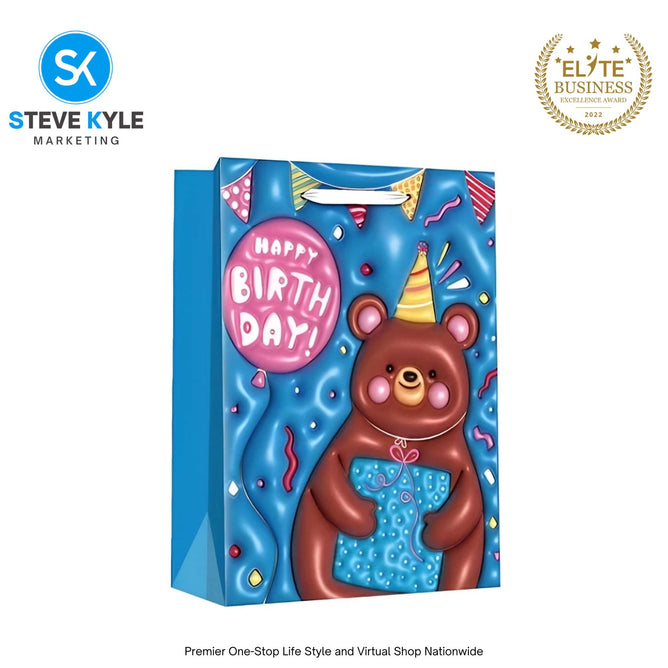 Birthday Gift Bag Happy Birthday Gift Packaging Bag Cartoon Handbag Thickened Flat Pocket