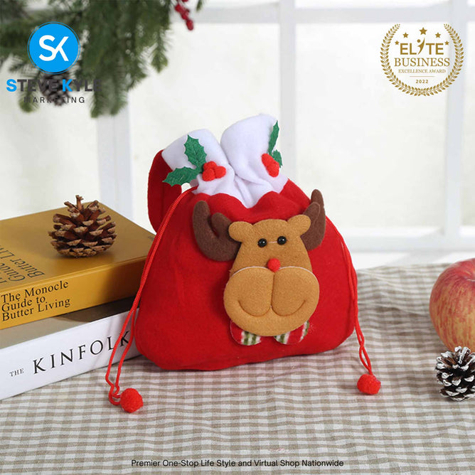 Creative Christmas Gift Candy Bag Cute Christmas Basket Knitted Dolls Santa Claus