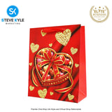 Valentines Day Gift Bag Love Bear - Floral Design Couple Gift Packaging Bag Paper Bag