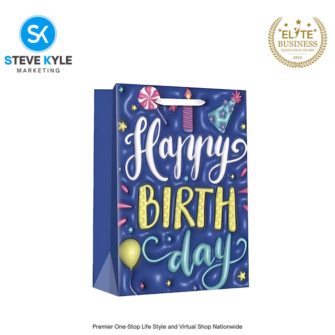 Birthday Gift Bag Happy Birthday Gift Packaging Bag Cartoon Handbag Thickened Flat Pocket