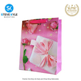 Valentines Day Gift Bag Love Bear - Floral Design Couple Gift Packaging Bag Paper Bag