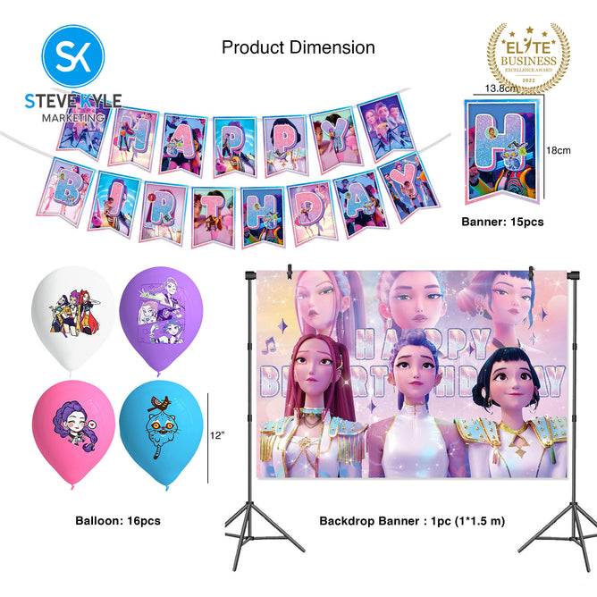 Steve Kyle Multicolored Cartoon Design Disposable Paper Plates Cup Tablecloth Cake Socket Birthday Party Decorations Tableware Set For Kids
