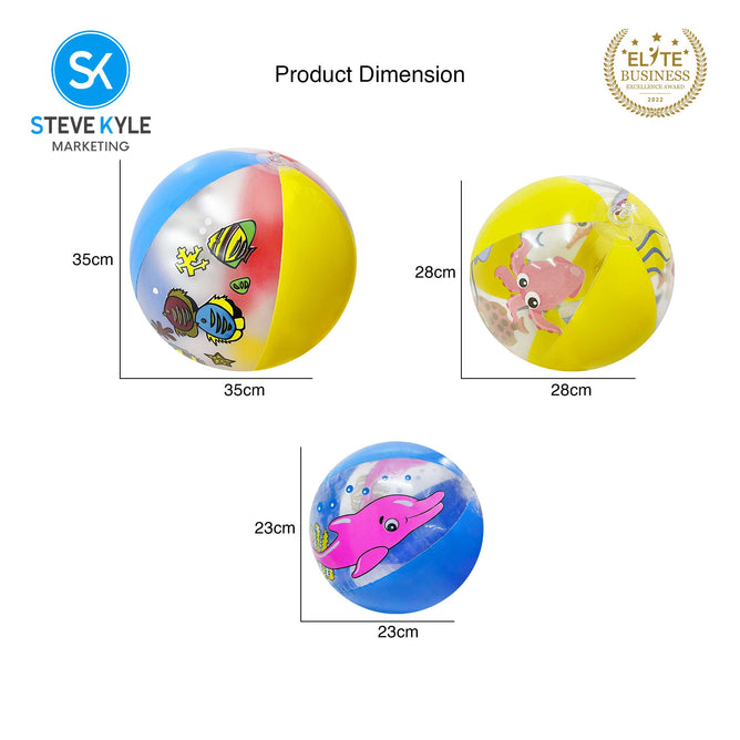 Steve Kyle Colorful Sea Animals Print Inflatable Beach Ball For Water Games Outdoor Play