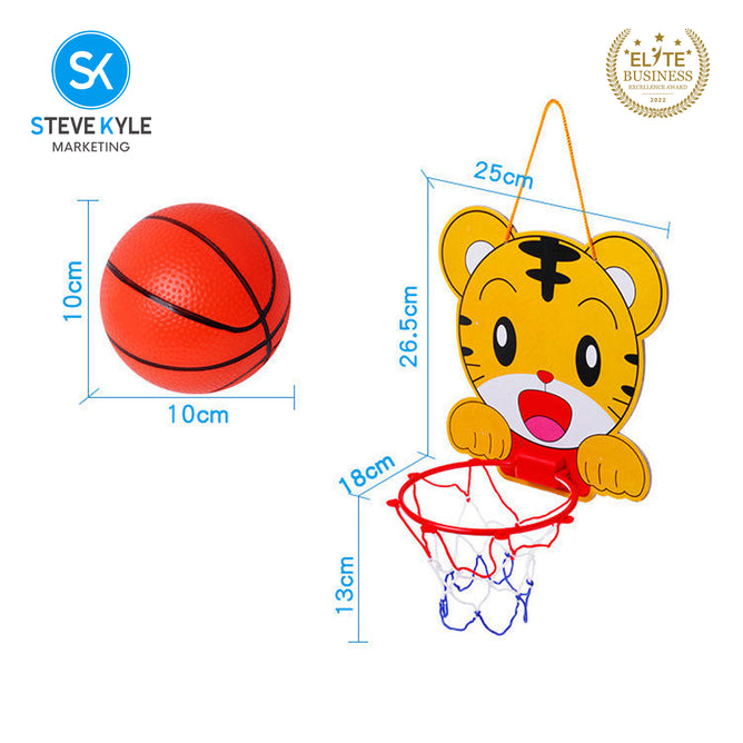 Steve Kyle Portable Mini Basketball Hoop Toy Set Foldable Design with Pump For Kids Indoor Play
