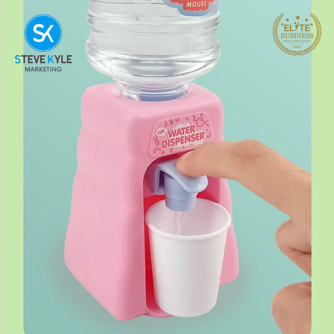 Steve Kyle Pretend Play Mini Water Dispenser For Juice Milk Cup Drinking Fountain Simulation Kitchen Kids Toy