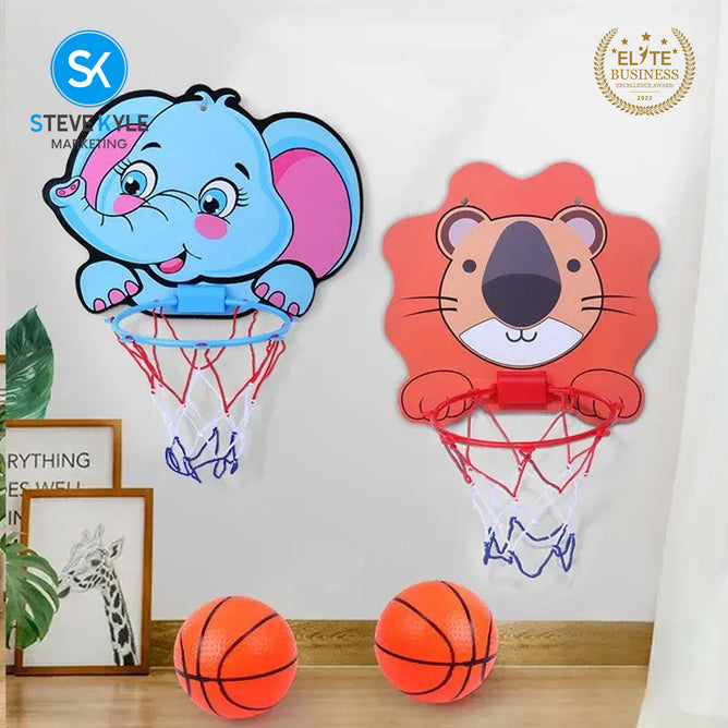 Steve Kyle Portable Mini Basketball Hoop Toy Set Foldable Design with Pump For Kids Indoor Play