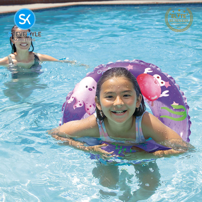 Steve Kyle 24 Inches Inflatable Swim Ring Sea Creatures Mermaid Print For Outdoor Fun