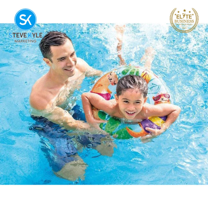 Steve Kyle 24 Inches Inflatable Swim Ring Sea Creatures Mermaid Print For Outdoor Fun