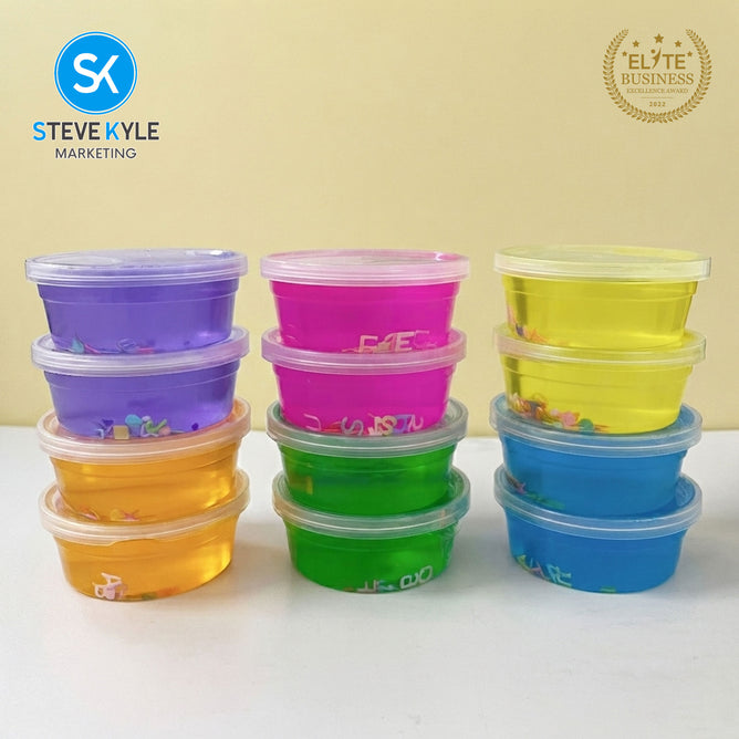 Steve Kyle 12-in-1 DIY Crystal Jelly Slime Soft Stretchy Sensory Play Kit With Mini Alphabet Letters Stars Design