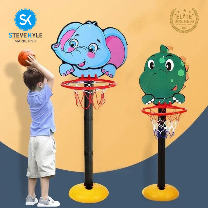 Steve Kyle Portable Mini Basketball Hoop Toy Set Foldable Design with Pump For Kids Indoor Play