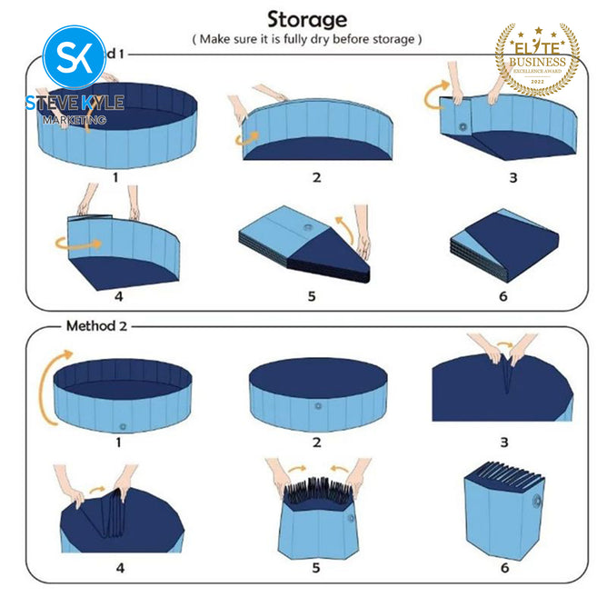 Steve Kyle Foldable Paddling Pool PVC Bathtub Folding Basin For Pet Kids Swimming Outdoor Fun