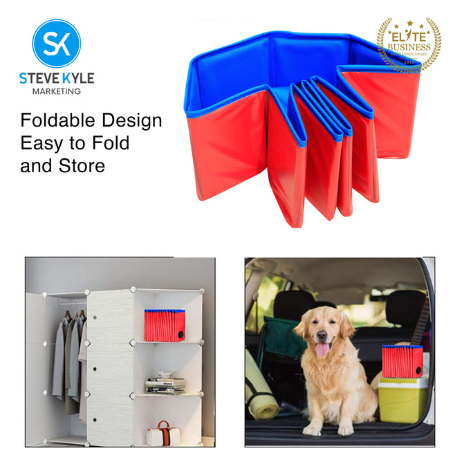 Steve Kyle Foldable Paddling Pool PVC Bathtub Folding Basin For Pet Kids Swimming Outdoor Fun