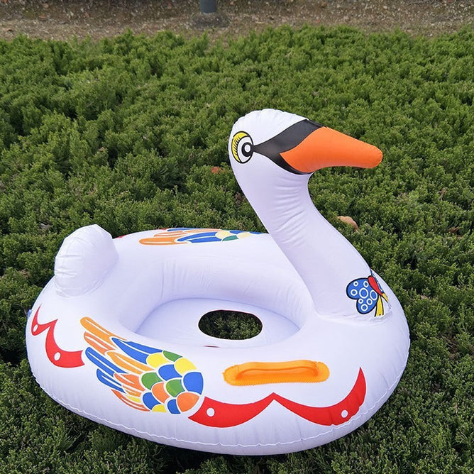 Inflatable Summer Swan Bird Floater With Handle For Kids
