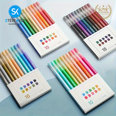 10 Pieces Fineliner Tip Colored Pens Writing Drawing Marker Pens Set for Bullet Journal Planner Note Calendar Coloring Art Projects