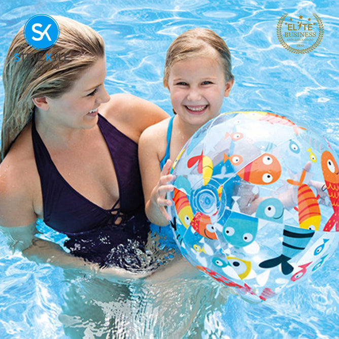 Steve Kyle INTEX Lively Print Transparent Beach Ball 51CM For Kids and Adults