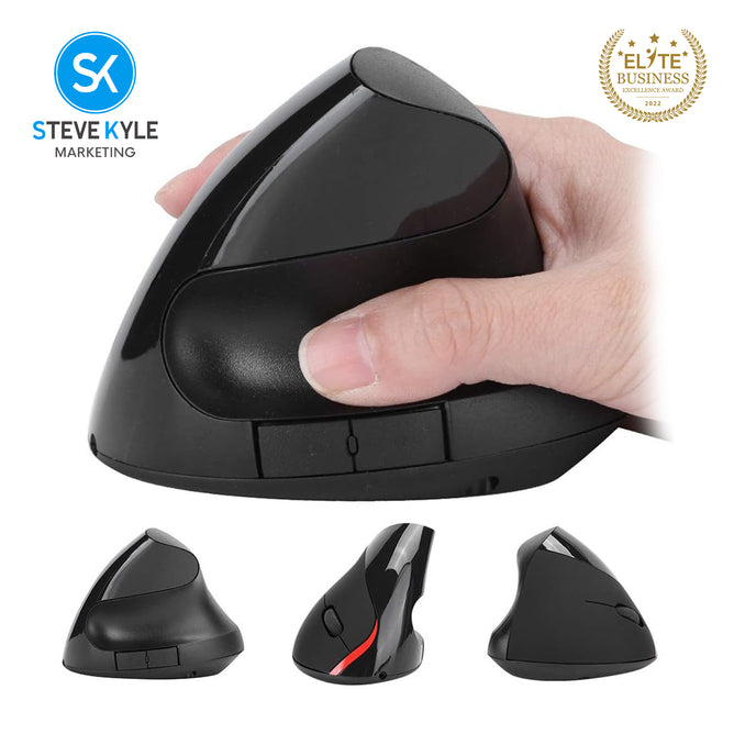 Steve Kyle Wireless Vertical Mouse Ergonomic Wristband Optical Mouse USB Rechargeable For Laptop