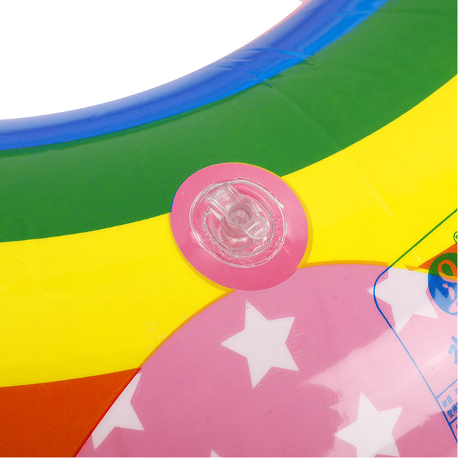 Summer Inflatable Swimming Ring Rainbow Printed Design for Kids & Adult